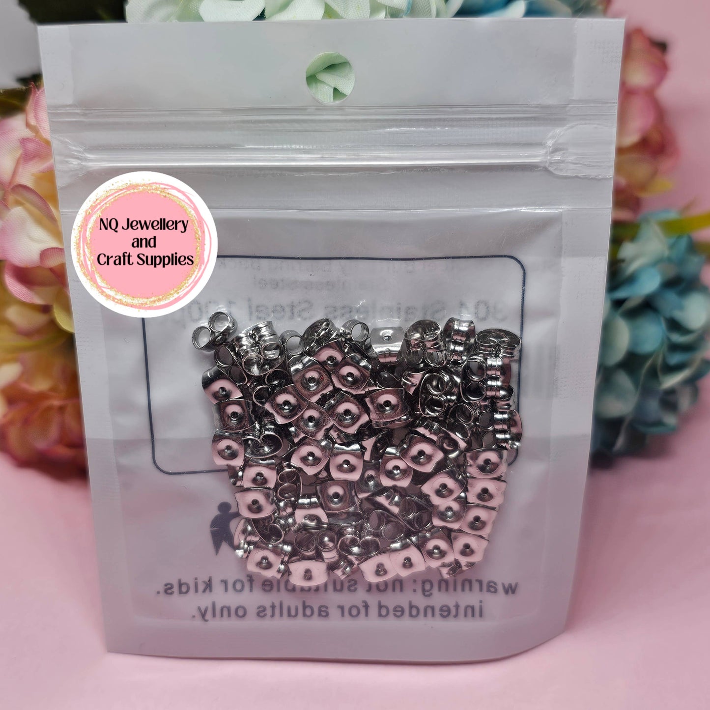 50 PAIR Stud Posts & backs- 2 sizes