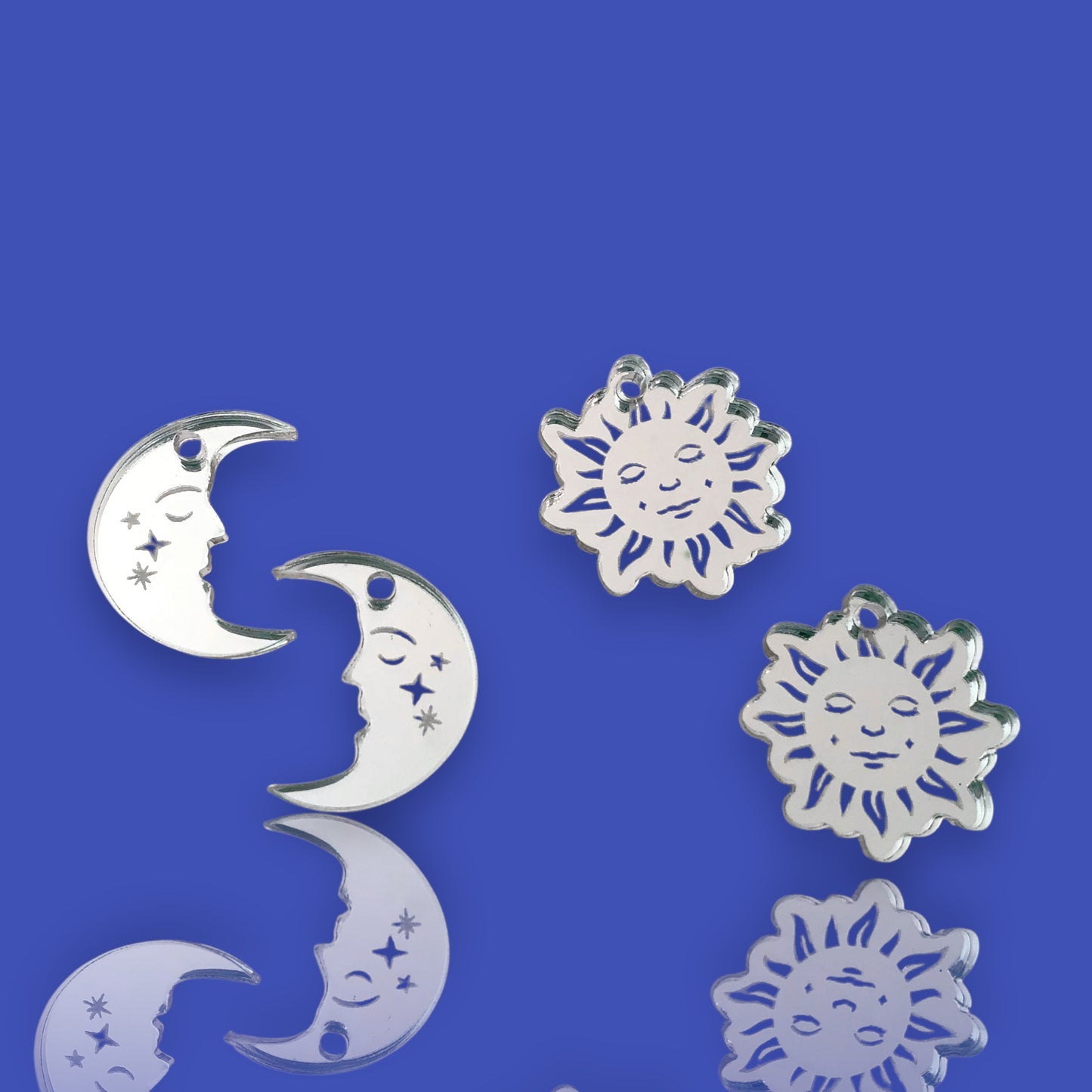 Sun, Moon  or Cloud Charms - 5 Pair Set