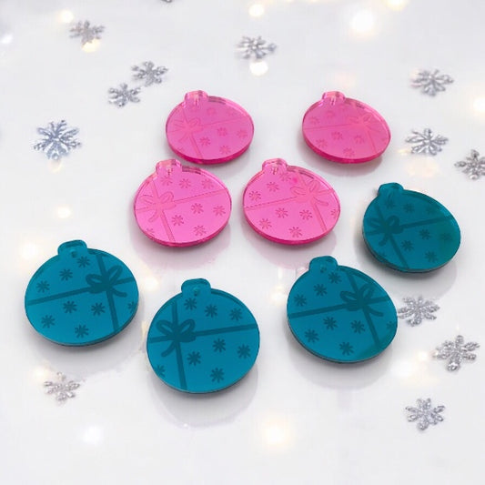 40mm Bow Bauble Duo - 4 pair set