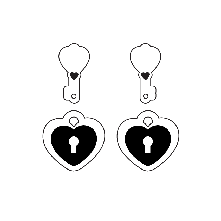 Keeping Secrets Locket and Key - 3 pair set