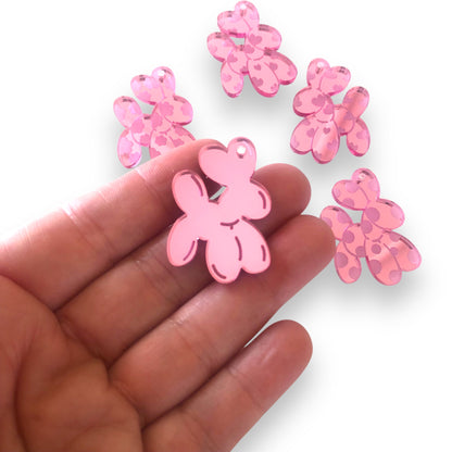 Puff Doggy Charm  - 4 pair set