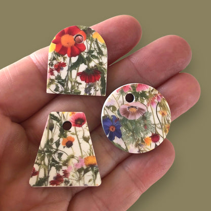 Flip Its - Double Sided Charms - Cottage Garden - ONE PAIR