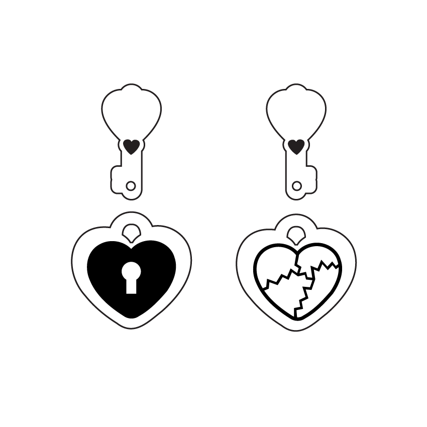 Keeping Secrets Locket and Key - 3 pair set