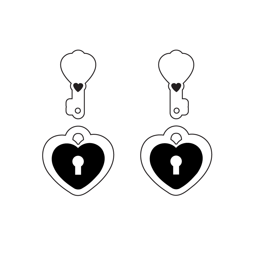 Keeping Secrets Locket and Key - 3 pair set