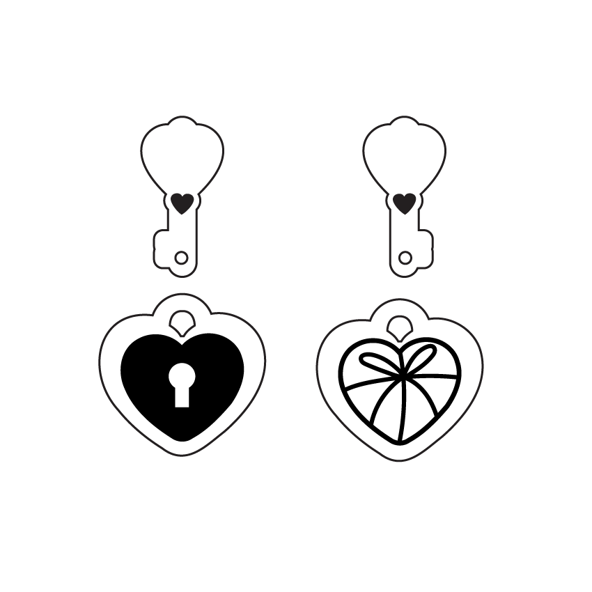 Keeping Secrets Locket and Key - 3 pair set