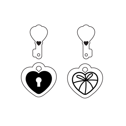 Keeping Secrets Locket and Key - 3 pair set