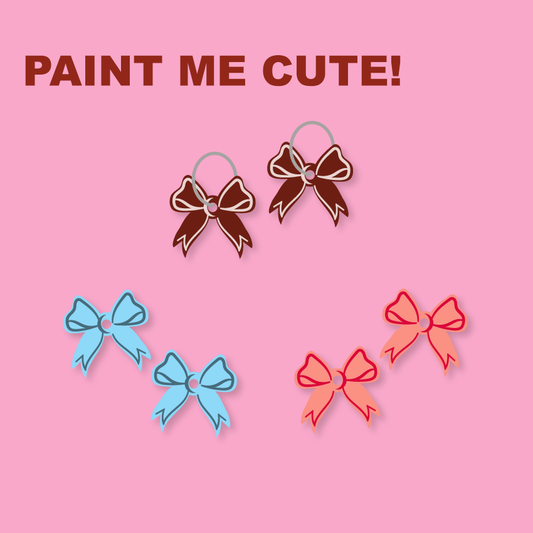 25mm Dainty Bow Charms - 5 Pair Set