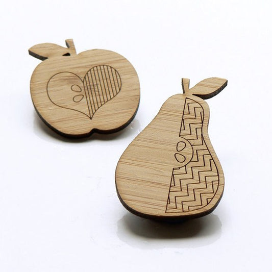 Crafty Cuts Laser Bamboo_etched Fruity Duo - Bamboo