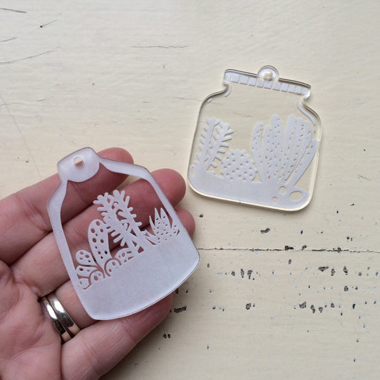 Crafty Cuts Laser Peekaboo © Terrarium Pendants - TWO PAIR