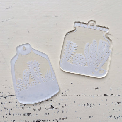 Crafty Cuts Laser Peekaboo © Terrarium Pendants - TWO PAIR