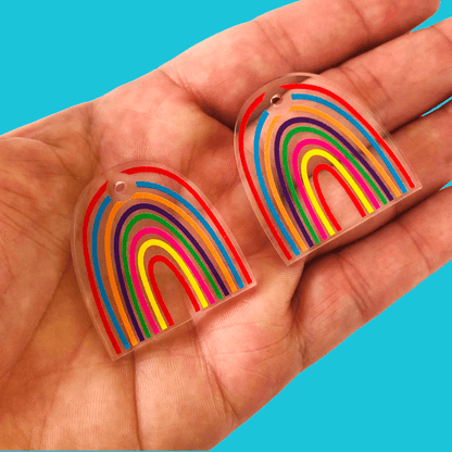 Crafty Cuts Laser  UV_printed Brights - two pairs 35mm Classic Rainbows - 2 Pair Set